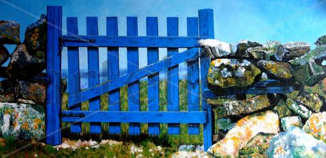 Puerta azul