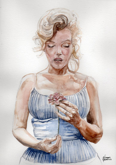 Marylin Monroe Watercolour Paper Portrait