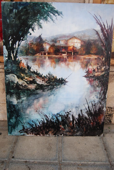 un dia de lluvia Oil Panel Landscaping