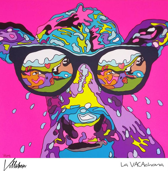 LA VACACHONA - CARLOS VILLABON Acrylic Canvas Animals