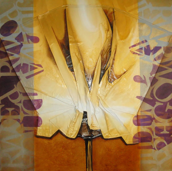 Flor,2013 Oil Textile Floral Painting