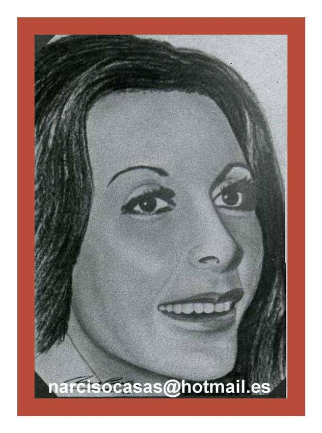 Retrato de Maria Luisa Merlo dibujado por Narciso Casas