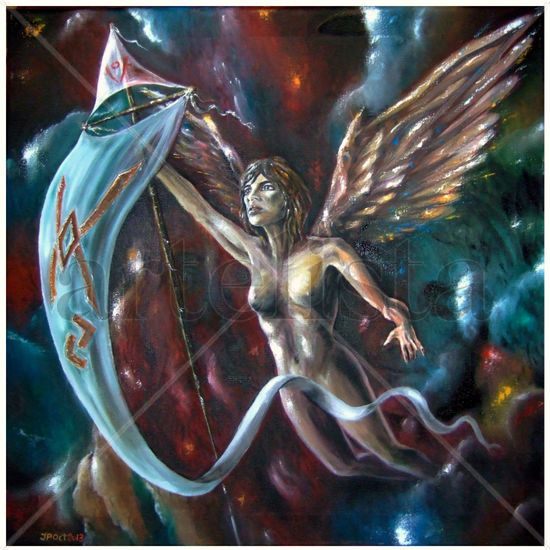 Banner of Truth Oil Canvas Figure Painting