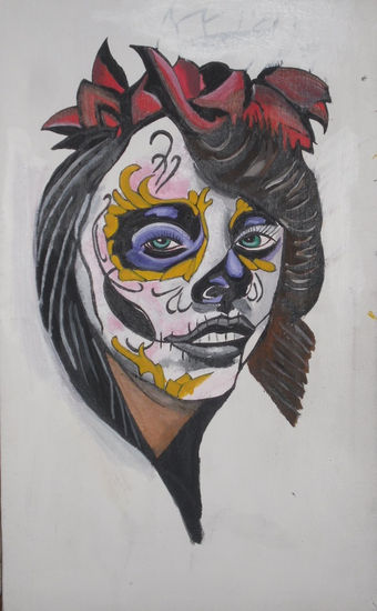 catrina Acrylic Textile Portrait