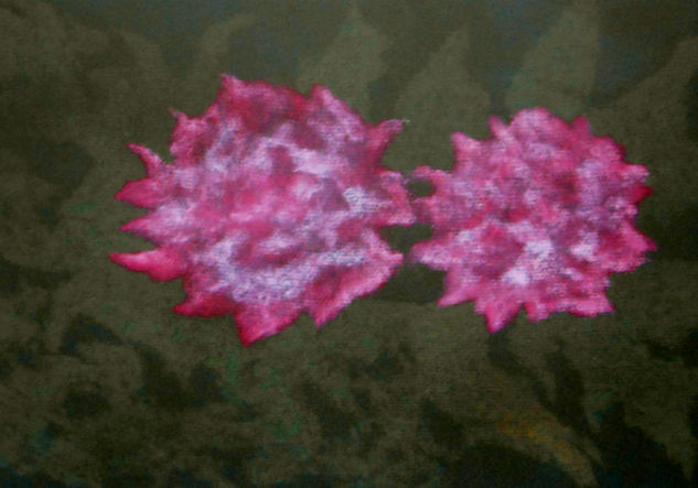 Flores en penumbra Pastel Paper Floral Painting