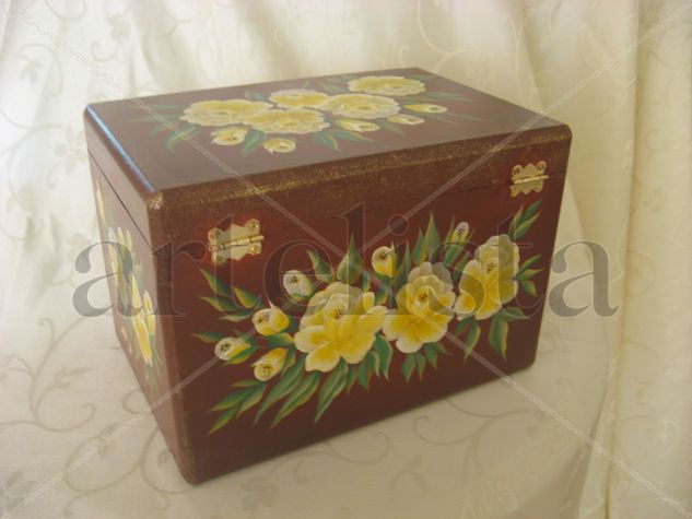 little trunk Acrylic Panel Floral Painting