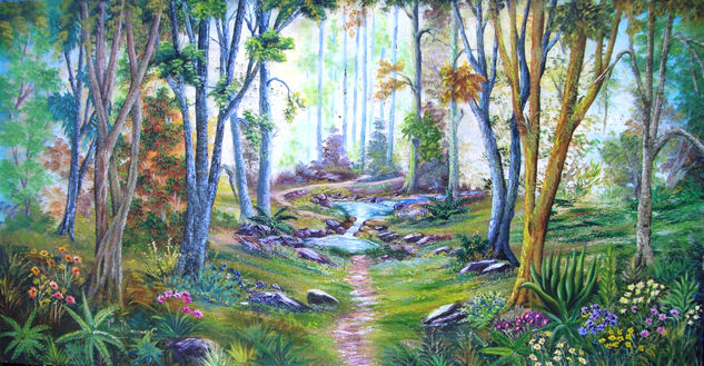 BOSQUE COLOMBIANO Oil Canvas Floral Painting