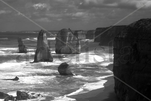 The Twelve Apostles III Naturaleza Blanco y Negro (Digital)