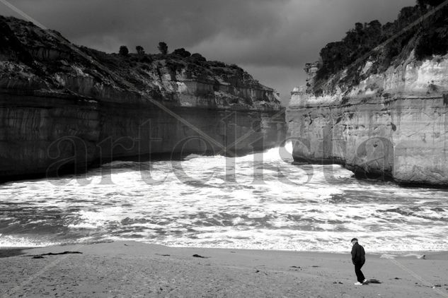 Loch Ard Gorge Naturaleza Blanco y Negro (Digital)