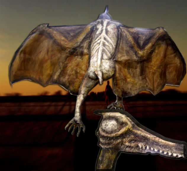 "Pterodáctilo" (Vista de atrás y cabeza)