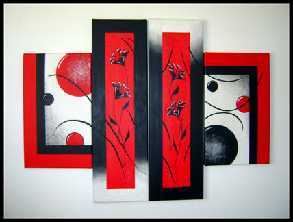 Triptico rojo y negro