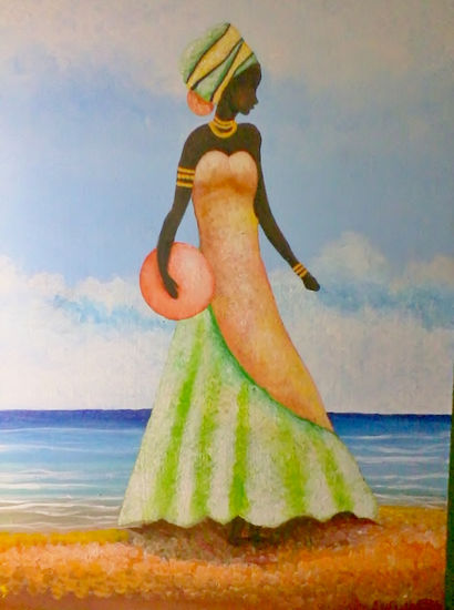 AFRICA Acrylic Panel Figure Painting