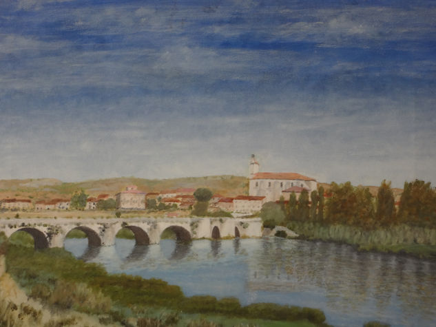 Puente romano de Torquemada Oil Canvas Landscaping