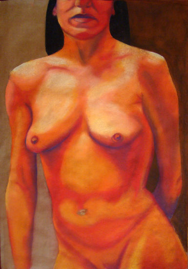 Desnudo en cálidos Pastel Paper Nude Paintings