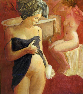 Despues del baño Oil Panel Nude Paintings