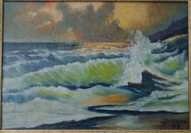 MARINA A Oil Canvas Marine Painting