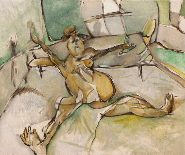 Abierta de piernas descanso en mi habitación Oil Canvas Figure Painting