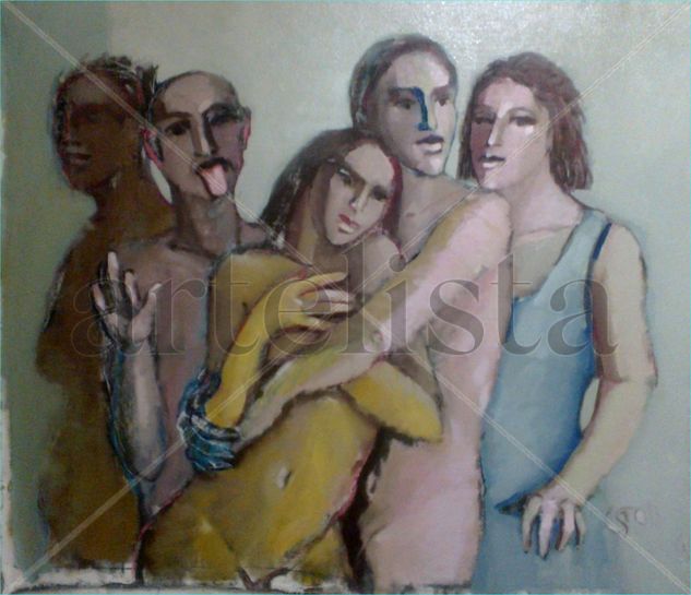 Guardianes de la libertad Oil Canvas Figure Painting