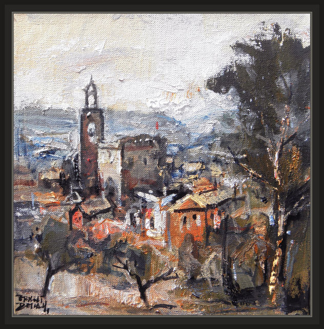 SURIA-PAISAJES-PUEBLOS-PANORAMICAS-CASTILLO-OLEOS-CUADROS-PINTOR-ERNEST DESCALS