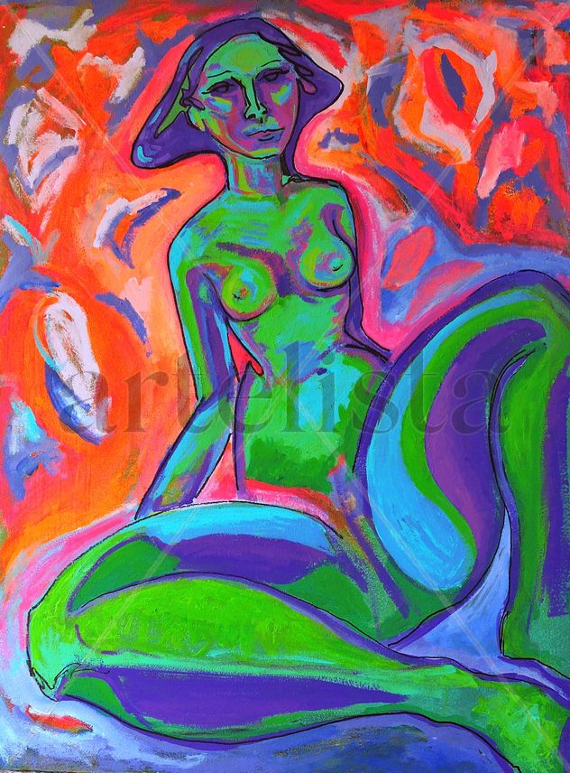 Mujer desnuda relax