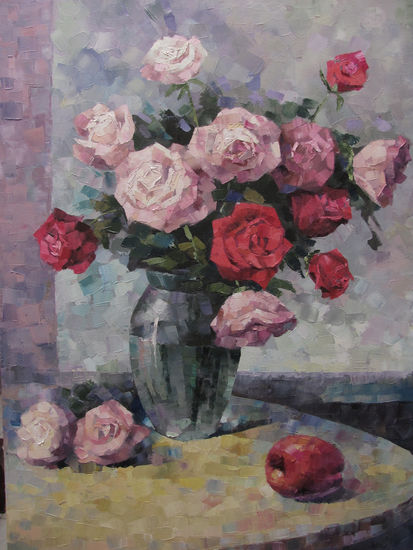 Rosas Oil Canvas Still Life Paintings