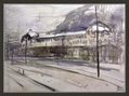 ACUARELAS-CANFRANC-PAISAJES-ESTACION-FERROCARRILES-PINTURA-CUADROS-PINTOR-ERNEST DESCALS