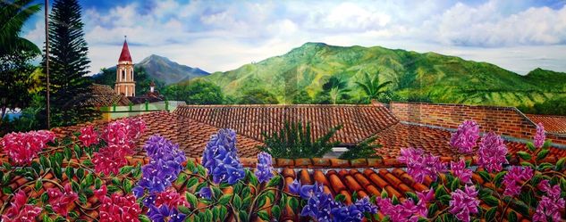 Gigante huila desde los tejados Oil Canvas Landscaping