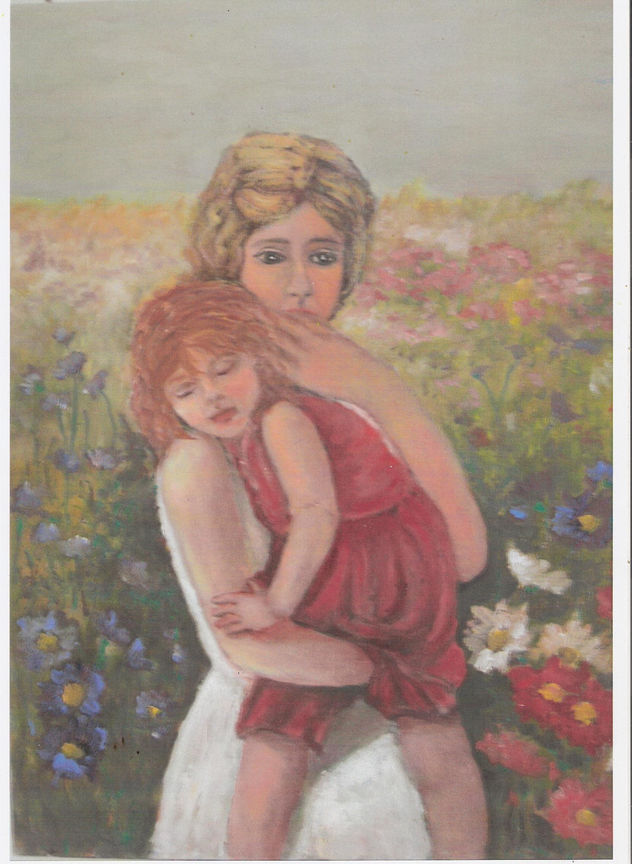 EL CAMPO,- PASEANDO  CON  NIÑA