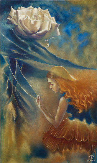 El sueño de la rosa Oil Canvas Figure Painting