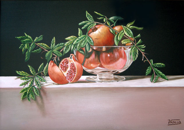 GRANADAS Oil Panel Still Life Paintings