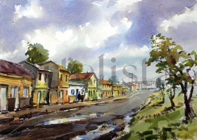 Caserio de barrio Watercolour Paper Landscaping