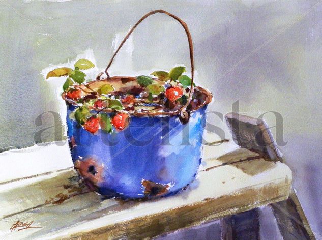 Olla del patio Watercolour Paper Floral Painting