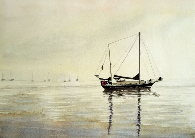 Velero Watercolour Paper Marine Painting