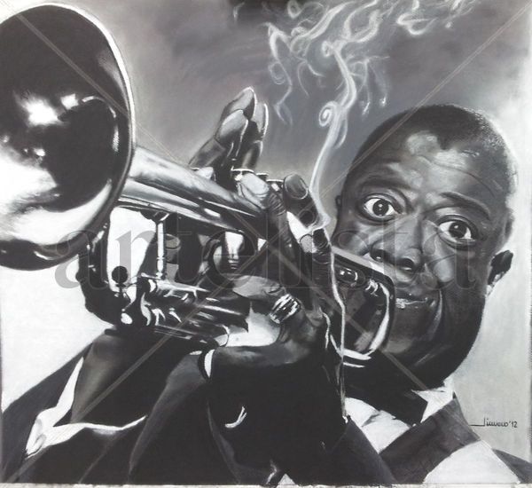 Louis Armstrong Pastel Cartulina Figura