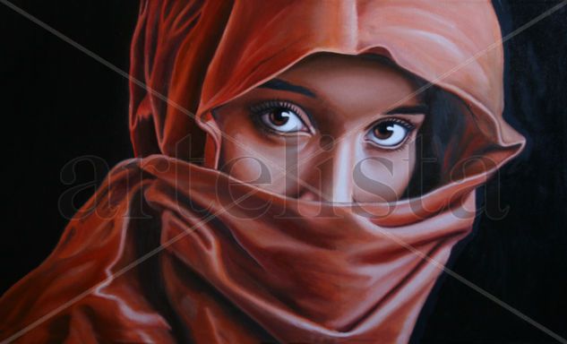 Mujer con burka Oil Canvas Figure Painting