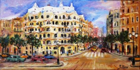 La Pedrera Oil Canvas Landscaping