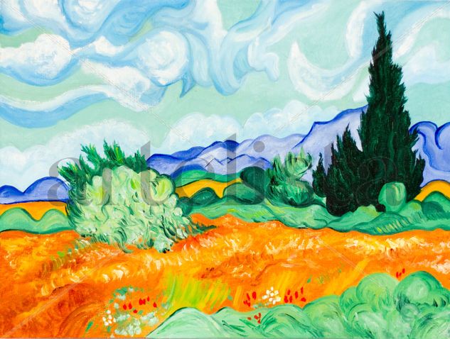 Paisaje impresionista Van Gogh Oil Panel Landscaping