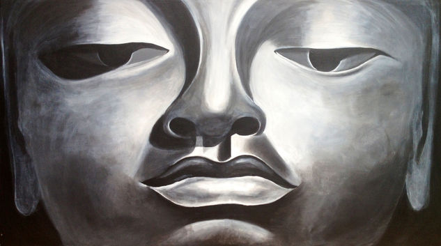 La mirada de Buda Acrylic Canvas Portrait