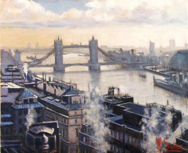 LONDRES.- PUENTE DE LA TORRE Oil Canvas Landscaping