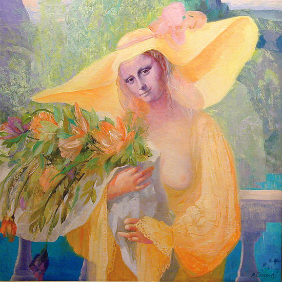 gioconda mediterranea Oil Canvas Floral Painting