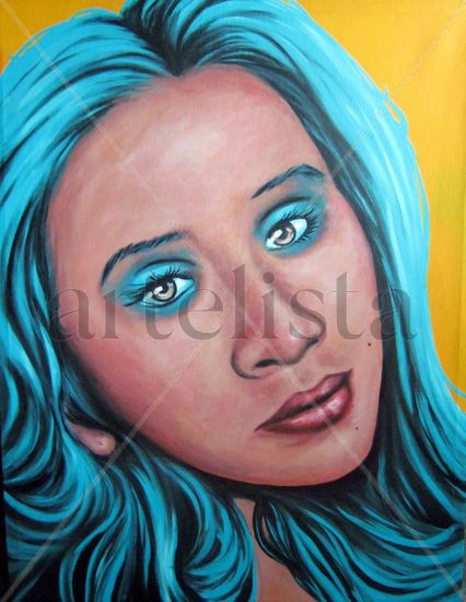 Turquouise Acrylic Canvas Portrait