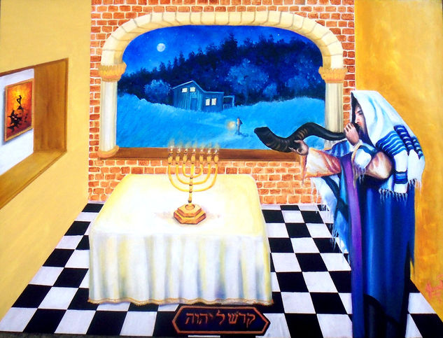 Shabat Shalom Óleo Tabla Otros