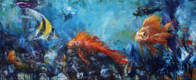 Acuario 12 Oil Canvas Marine Painting