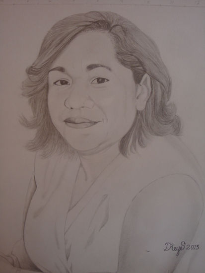 Teresa Sarmiento Caballero Lápiz (Negro) Cartulina Retrato