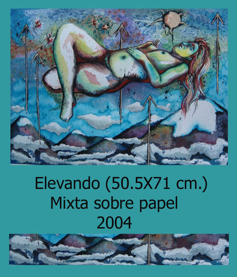 Elevando Acuarela Papel Figura