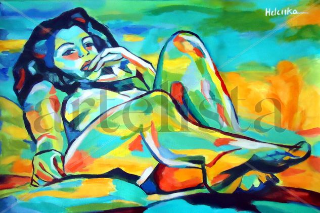 "Raw light spills" Acrylic Canvas Nude Paintings