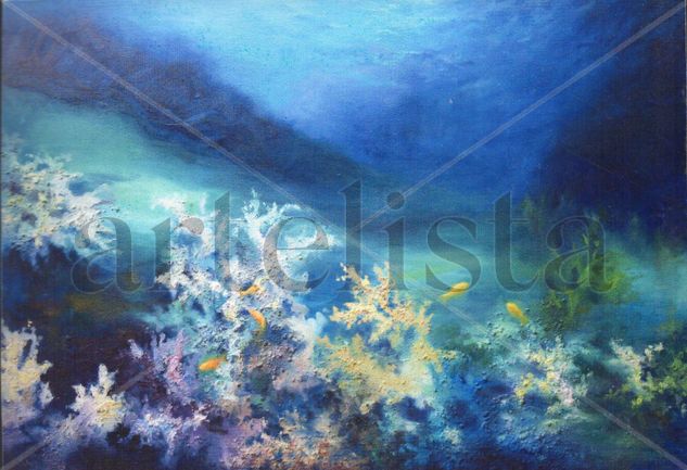 Fondo de coral Oil Canvas Marine Painting