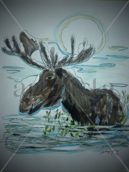 The moose (2013) Mixed Media