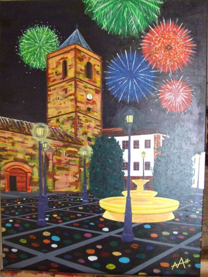 "Plaza de Munera" Acrylic Canvas Landscaping