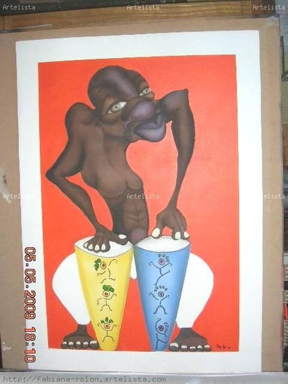 El negrito candombero Acrylic Panel Figure Painting